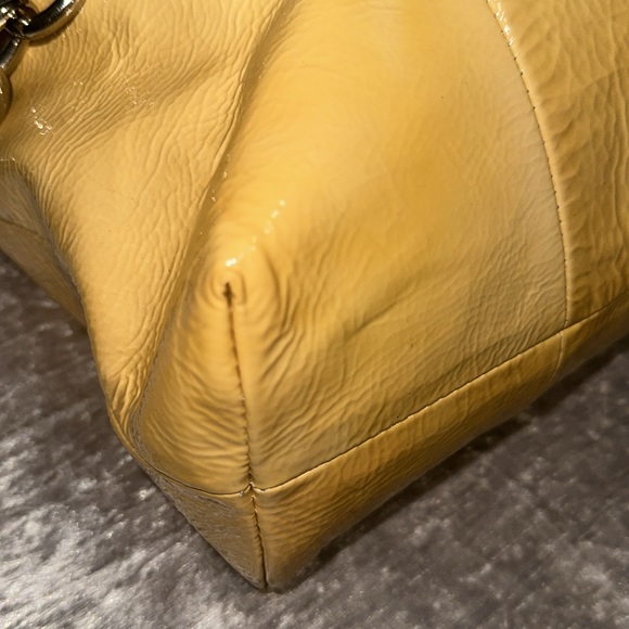 Coach Kristin Yellow Patent Leather Satchel Shoulder Bag - Picture 15 of 16